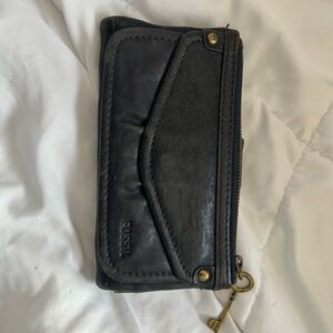 Fossil Navy Leather Wallet